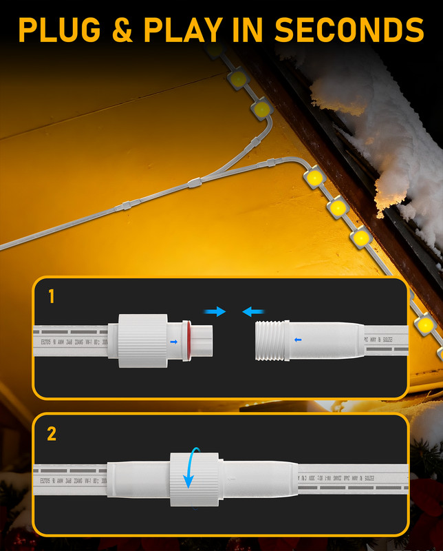 3 Pin Y-Splitter Extension Cable for Govee Permanent Outdoor Lights/Lights Pro gallery