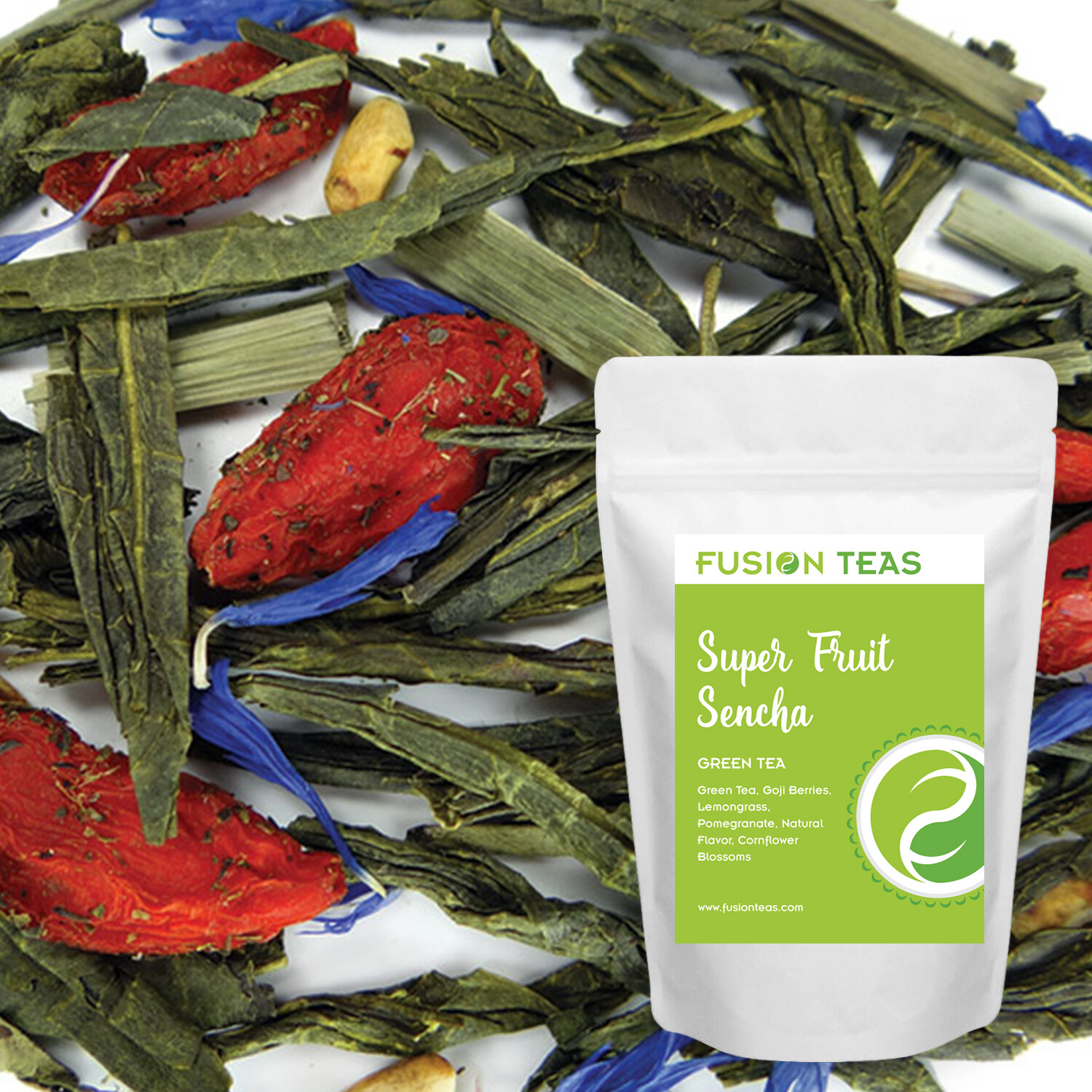 Super Fruit Sencha Green Tea With Goji Berries - Loose Leaf Blend - Fusion Teas gallery