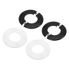 Wall Split Flange 130mm/5.1″ OD, 4 Pcs Escutcheon Plates, White/Black