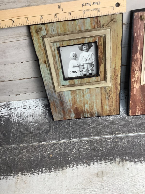 Creative Co Op Distressed Barn Heritage Faux Wood Picture Frames 3"x5" Photo gallery