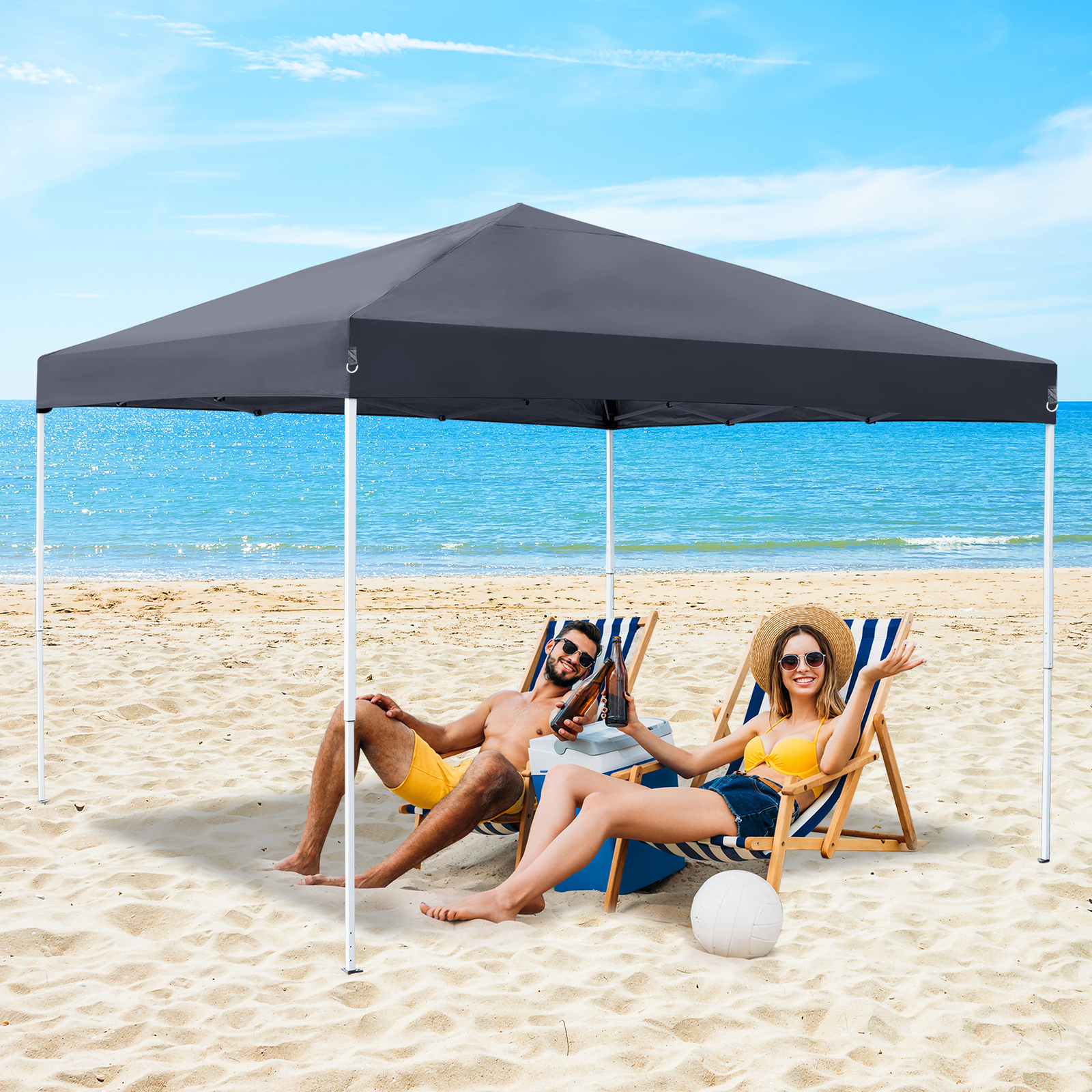 Canopy Tent 10 x 10 FT Pop-Up Foldable Waterproof with Carring Bag Outdoor Grey gallery
