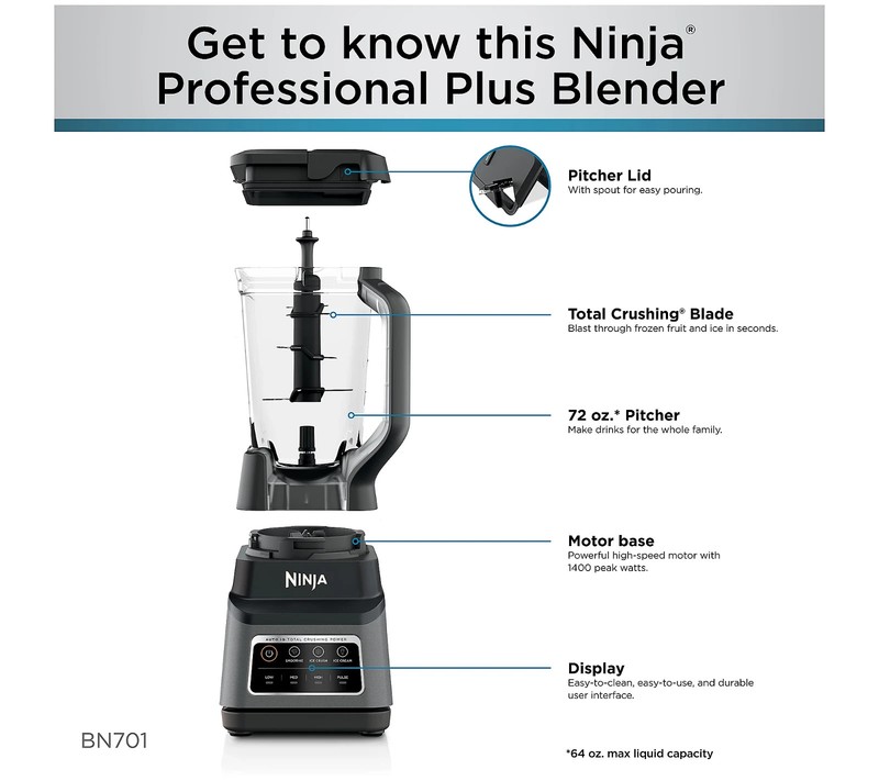 Ninja Professional Plus 72-oz Blender 1.400W Black BIG SALE FREE SHIPPING US gallery