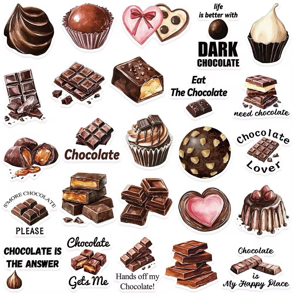 10 Random Cartoon Chocolate Stickers Food Decals Laptop Hydro Yeti Free Shipping gallery