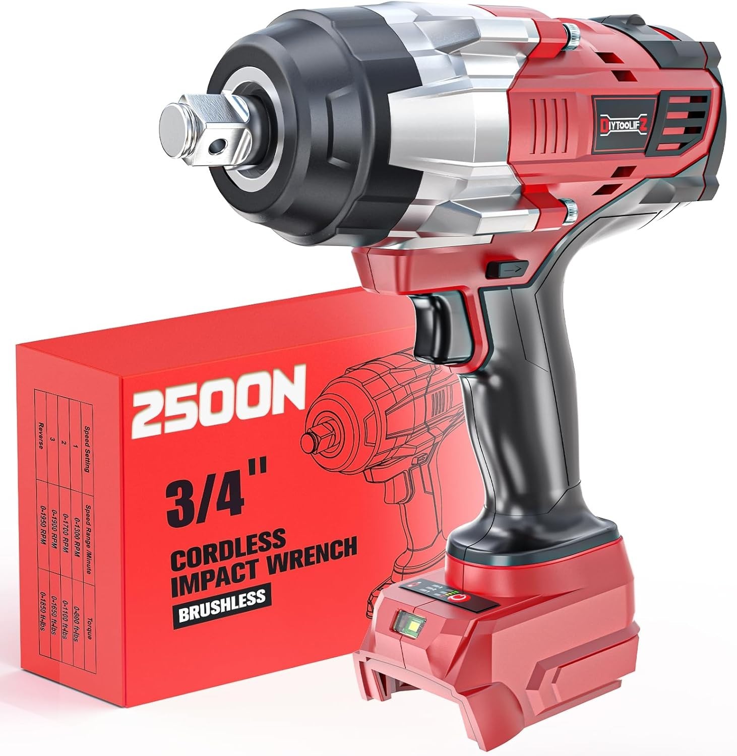 3/4" Cordless Impact Wrench Compatible with Milwaukee 18V Battery: 1850FT-LBS... gallery