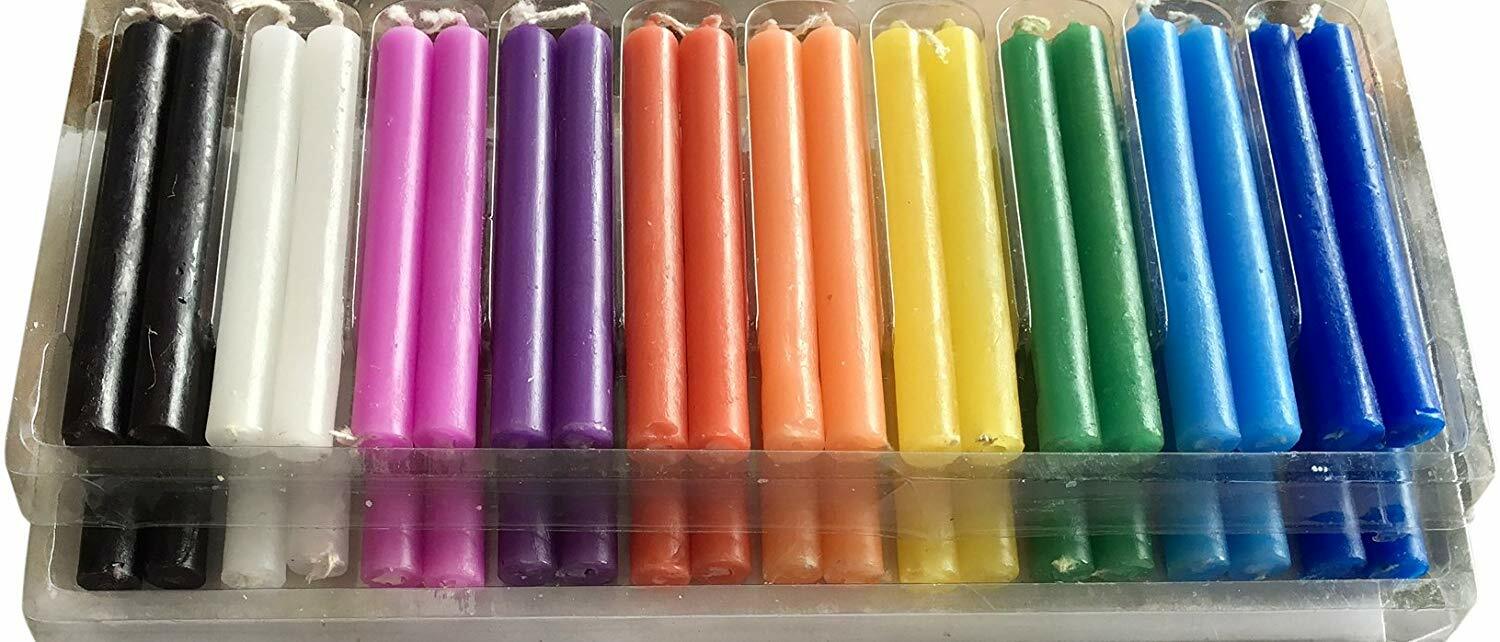 Taper Spell Candles 40 Pcs, Assorted Colors, Use for Casting Chimes, Spells, gallery