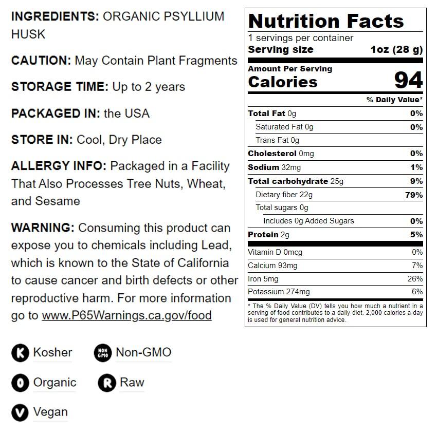Organic Psyllium Husk Powder — Non-GMO,Kosher,Ultra Fine,Bulk — by Food to Live gallery