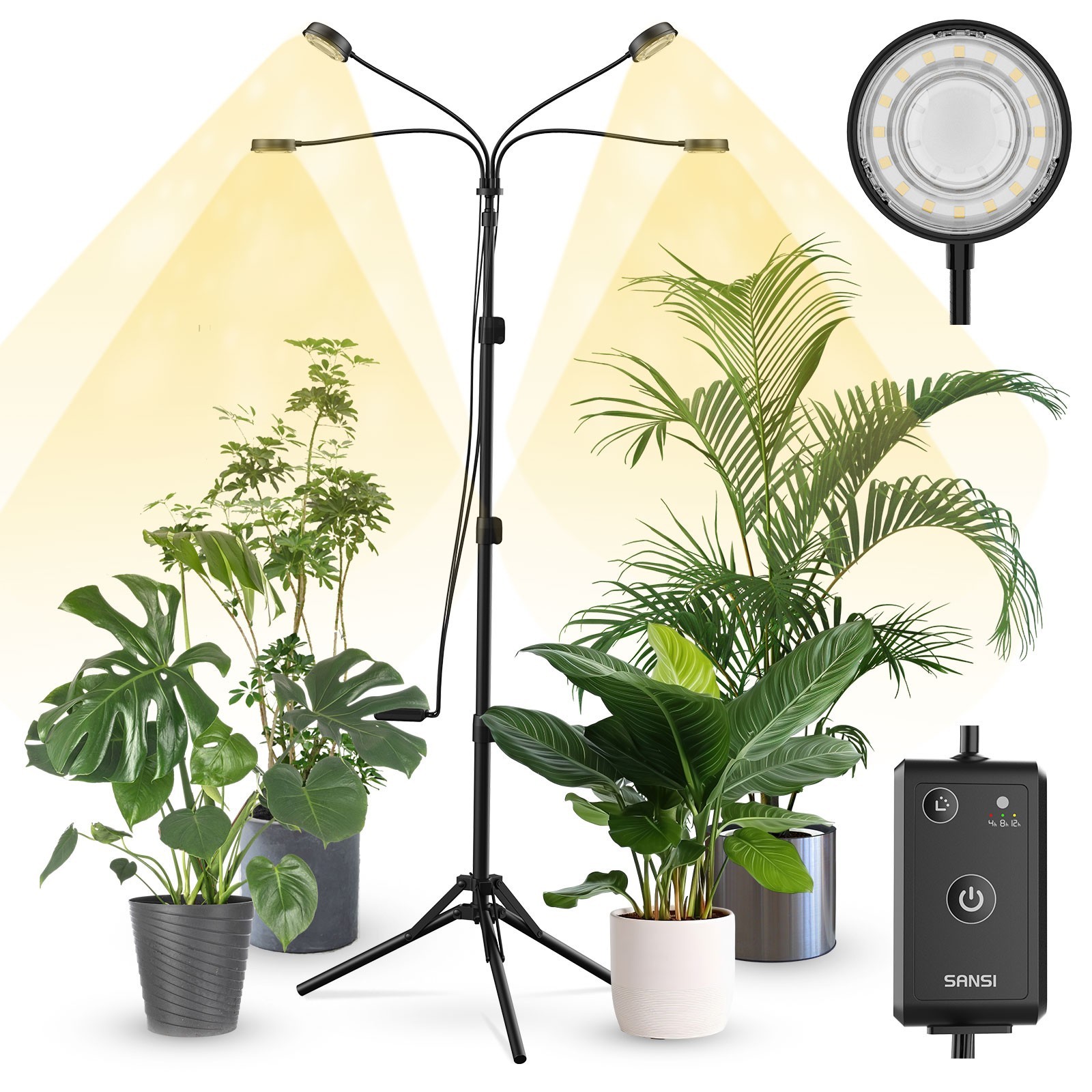 SANSI 40W LED Grow Light With Stand Timer Dimmer Full Spectrum for House Plants gallery