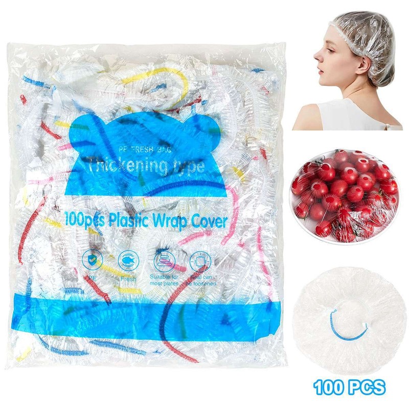 Lot Disposable Food Cover Plastic Wrap Elastic Food Covers For Fruit Bowl Cup gallery