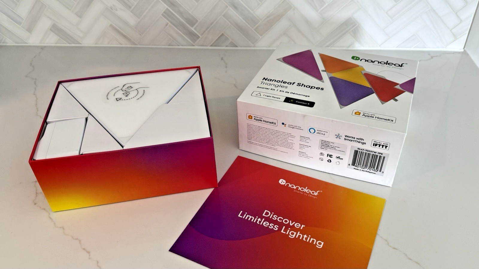 Nanoleaf Shapes-Triangles Smarter Kit #NL47-7003TW-7PK, New Open Box gallery