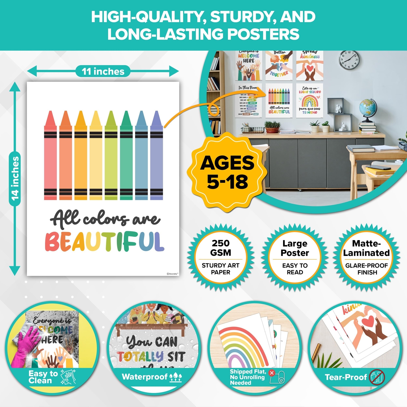 Decorably Diversity Posters for Classroom - 12 Inclusion Posters for Classroo... gallery