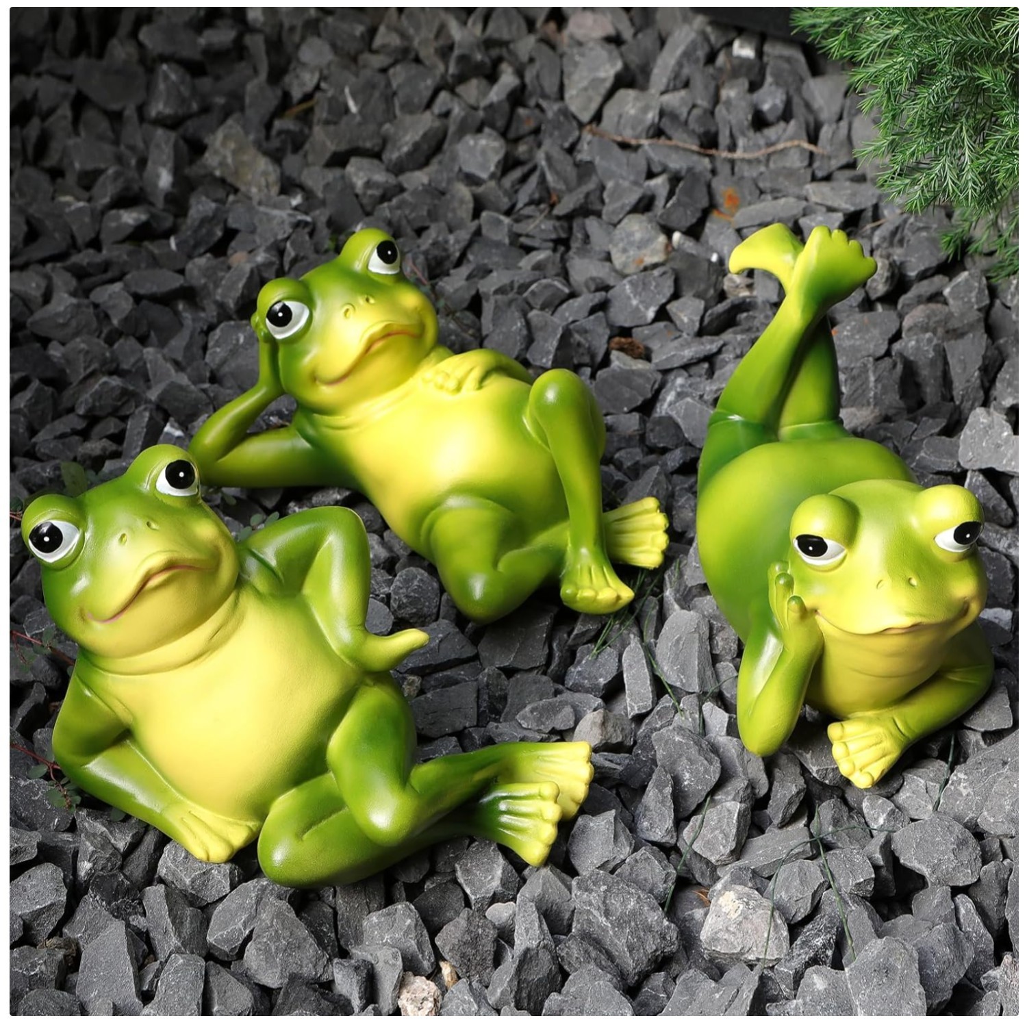 3-Piece Lazy Frog Garden Decor Set gallery