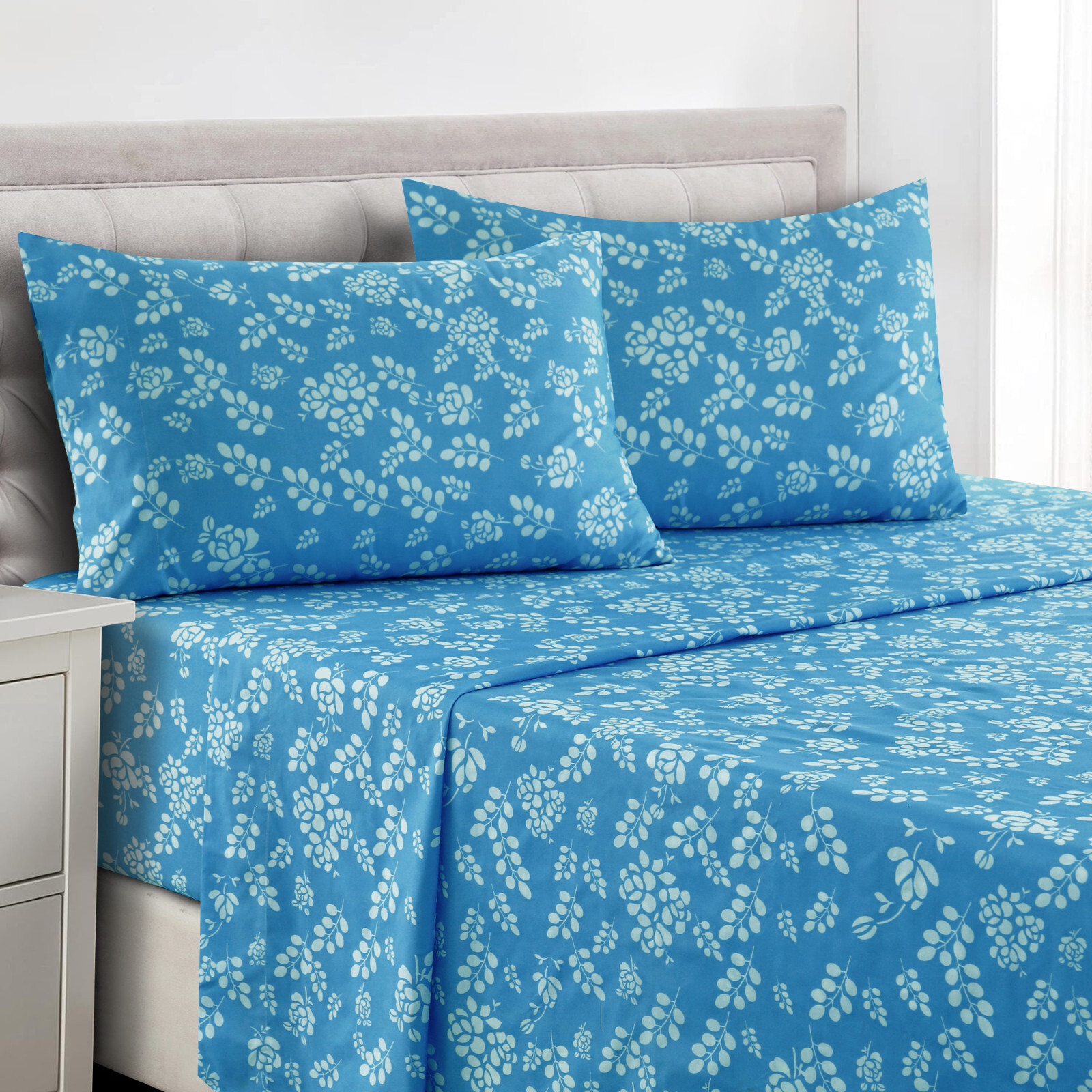 Floral Bed Sheets 4 Piece Microfiber Comfort 1800 Series Deep Pocket Sheet Set gallery