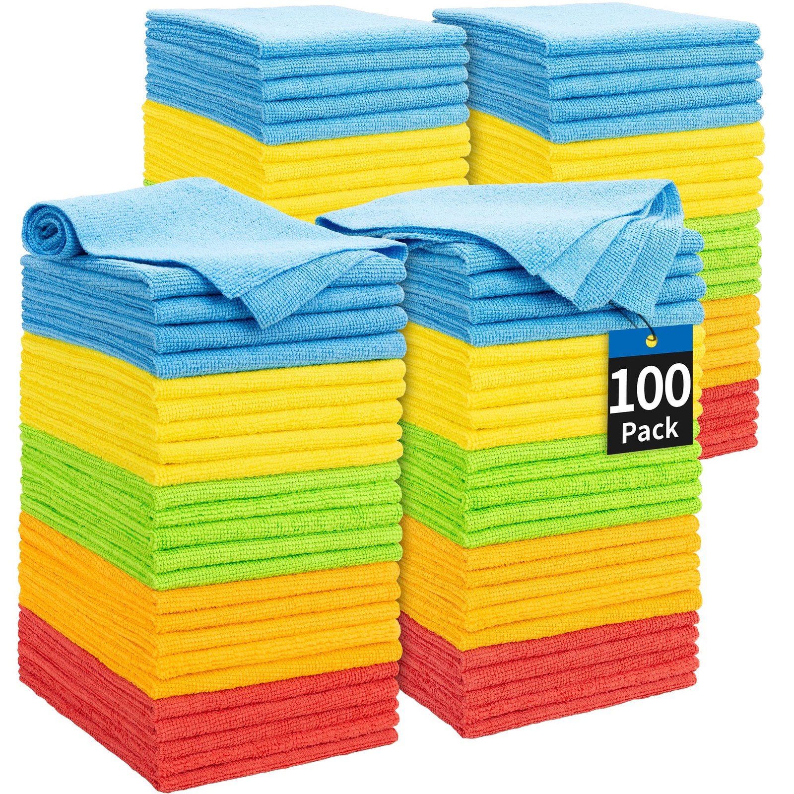 Microfiber Cleaning Cloth, 100 Pack Cleaning Rags Microfiber Towel Bulk Absor... gallery