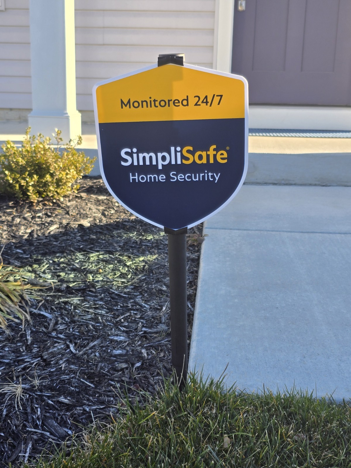Brand New OEM SimpliSafe Yellow Yard Sign and Stake L5 Fast Free Shipping gallery