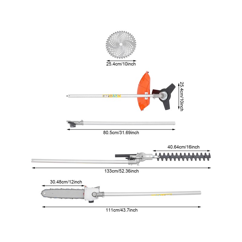 52cc 5-in-1 Multi-Functional Trimming Tool, Multifunctional Gas Hedge Trimmer gallery