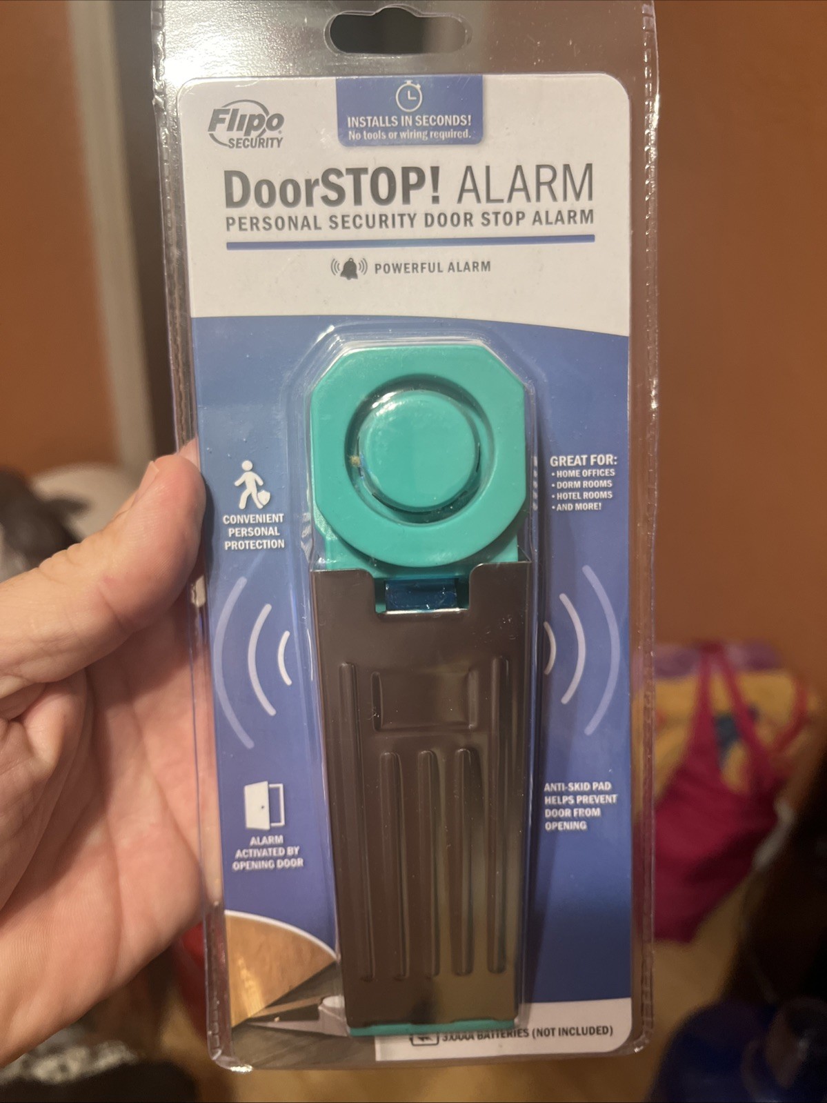 Flipo Security Door STOP! Alarm Personal Security 95dB Battery Operated Portable gallery