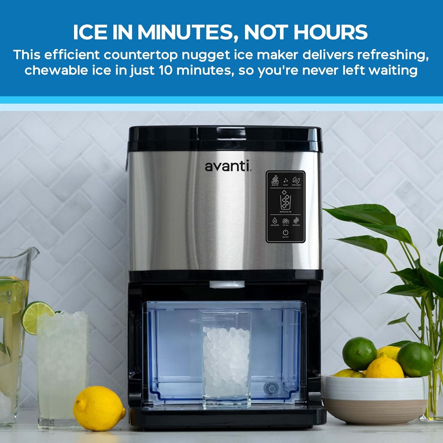 Avanti Ice Maker, Digital Controls, Self-Cleaning, 33lbs Per Day, 195-Watts gallery