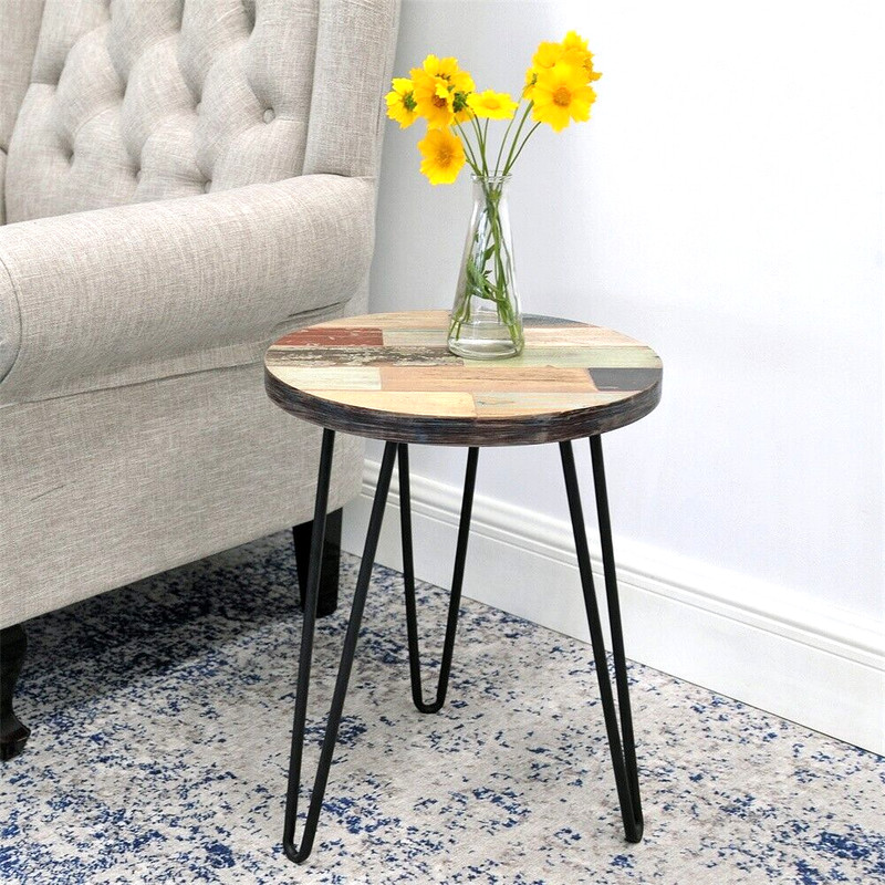 Greenage Side Table Solid Reclaimed Wood for Small Spaces Coffee Sofa End Table gallery