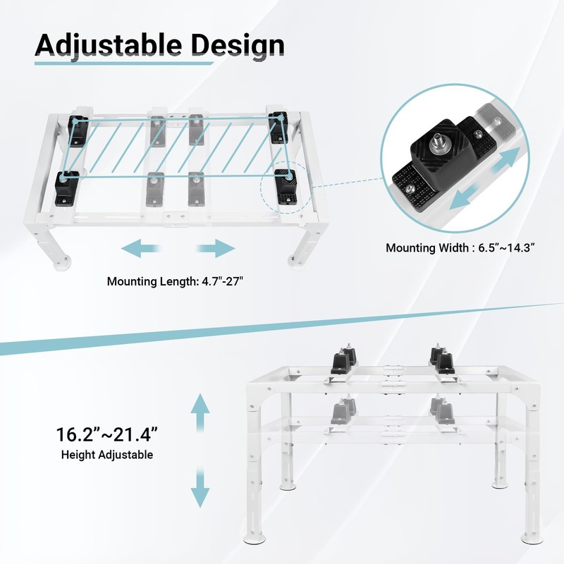 Eastrexon Mini Split Ground Stand, Adjustable 9,000-12,000 BTU, White gallery
