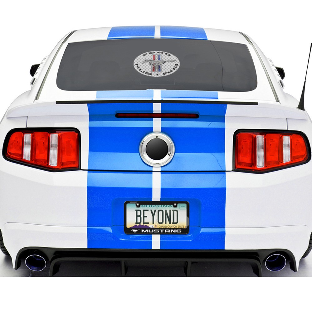 12" Mustang Circle Logo 3M Perforated Unobstructed View Window Decorative Decal gallery