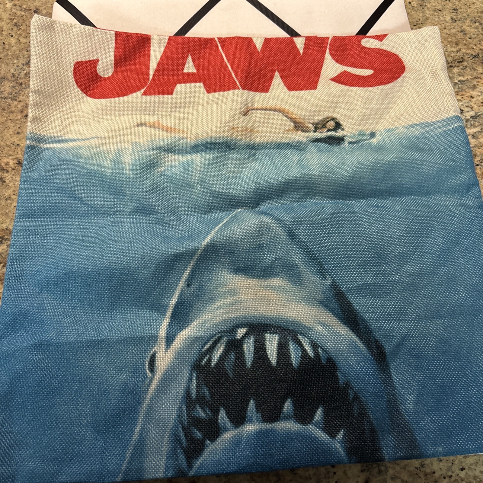 Jaws Pillow Cover (2)Sided Zippered Bottom Opening 17 x17 rare 2 sided gallery