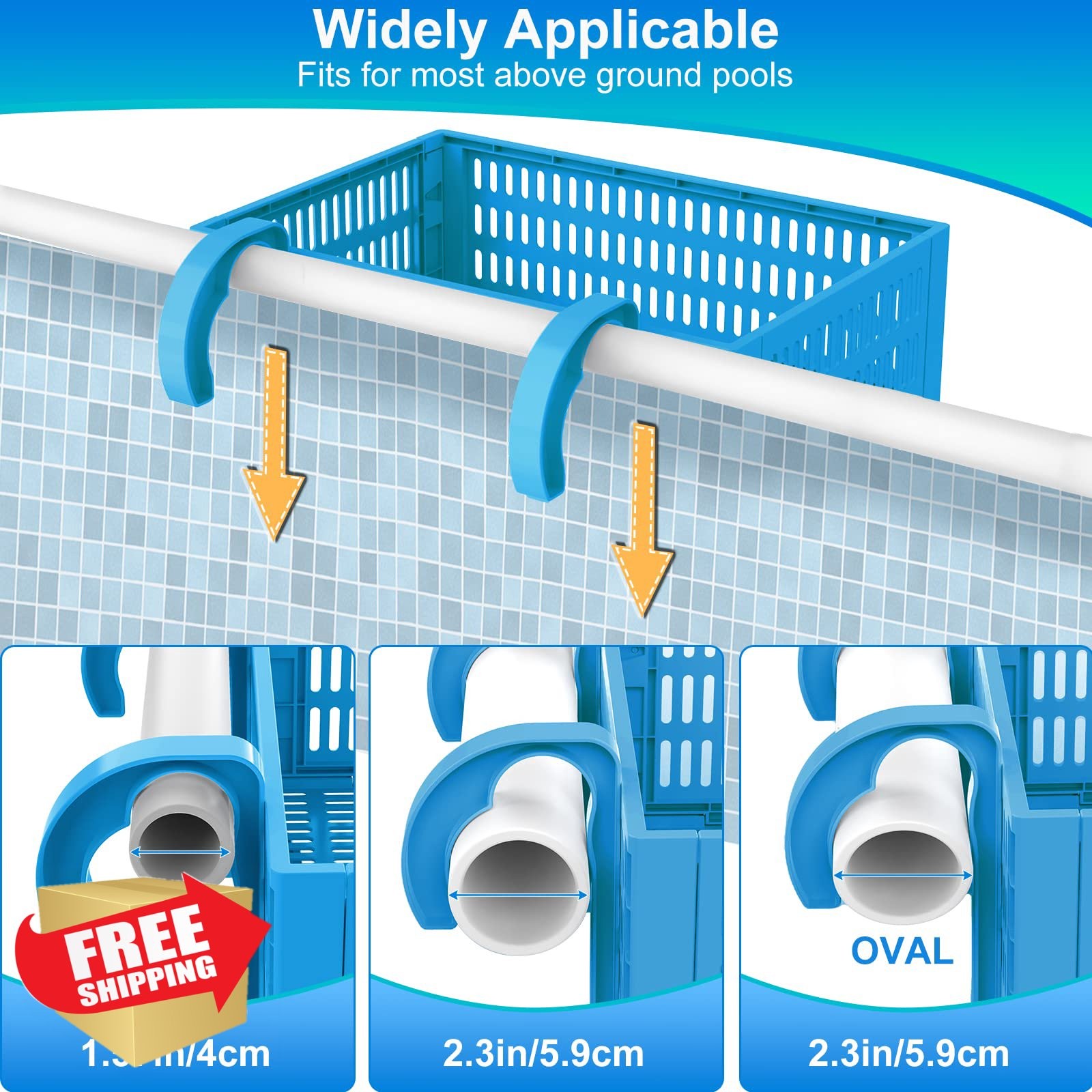 PAHTTO Pool Storage Basket Blue 1 Pack gallery