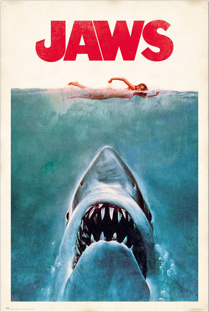 Jaws - Movie Poster (Regular Style - Retro / Vintage Design) (Size: 24" x 36") gallery
