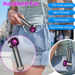 360°Degrees Bladeless Mini Handheld No Leaf Cooler Fan Portable USB Rechargeable
