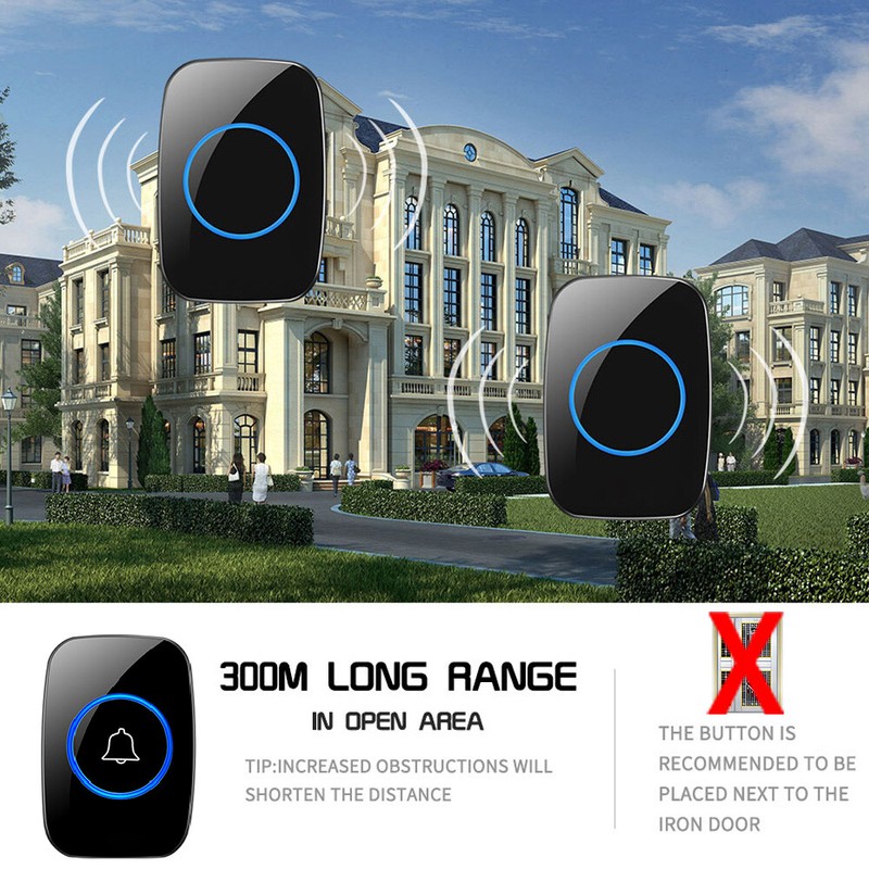 1000FT Wireless Doorbell Waterproof 2 Plugin Receiver Adjustable Volume 38 Chime gallery