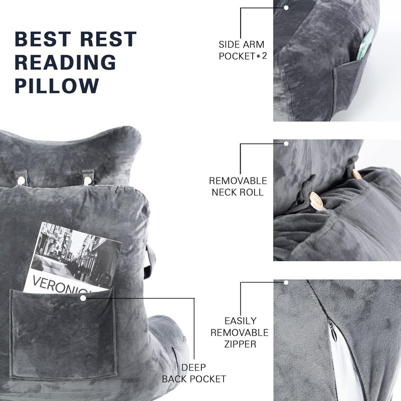 Reading Pillow Extra Large Bed Rest Pillow for Sitting Couch TV Relaxing gallery