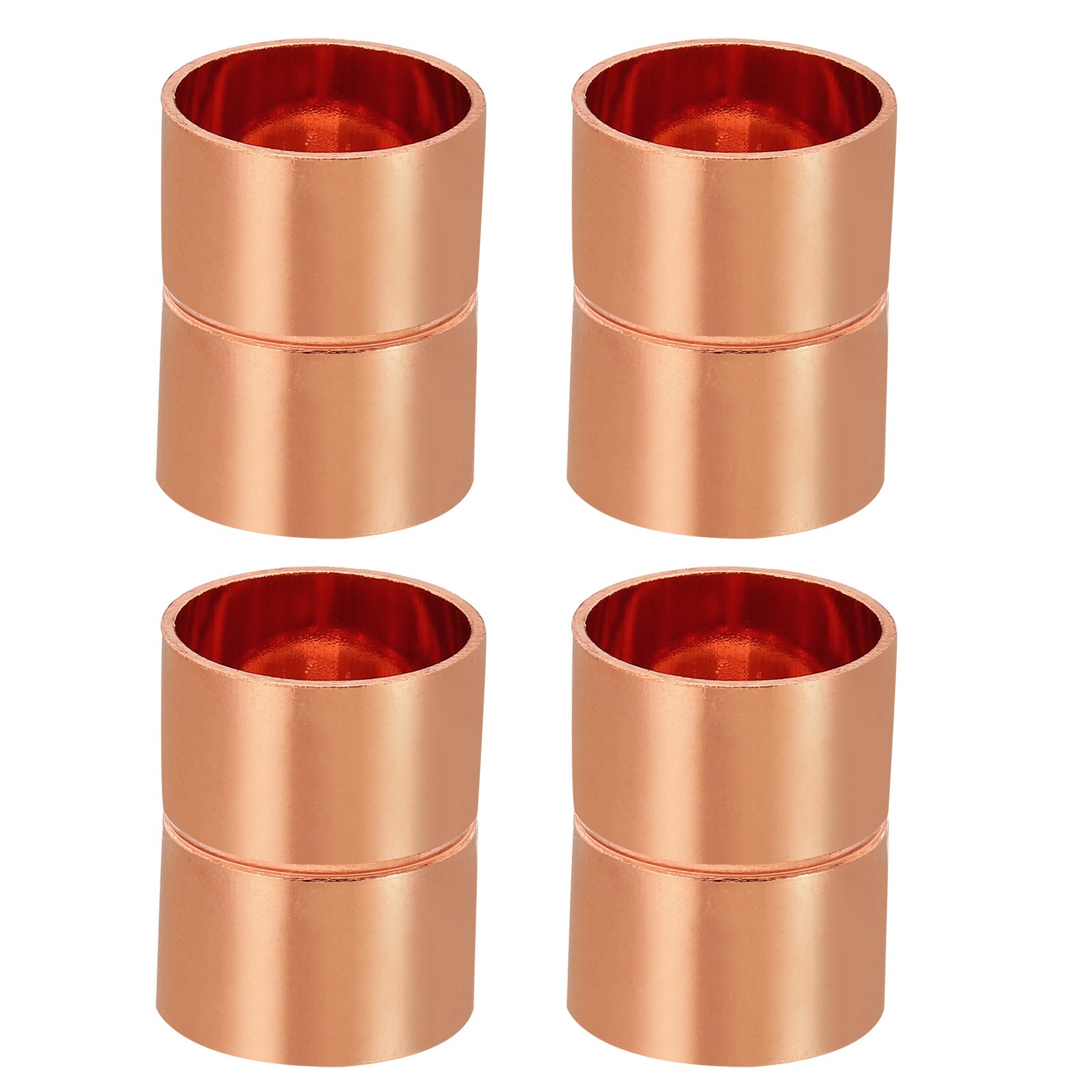 4Pcs 7/8 Inch ID Straight Copper Coupling Fittings Welding Joint for HVAC gallery