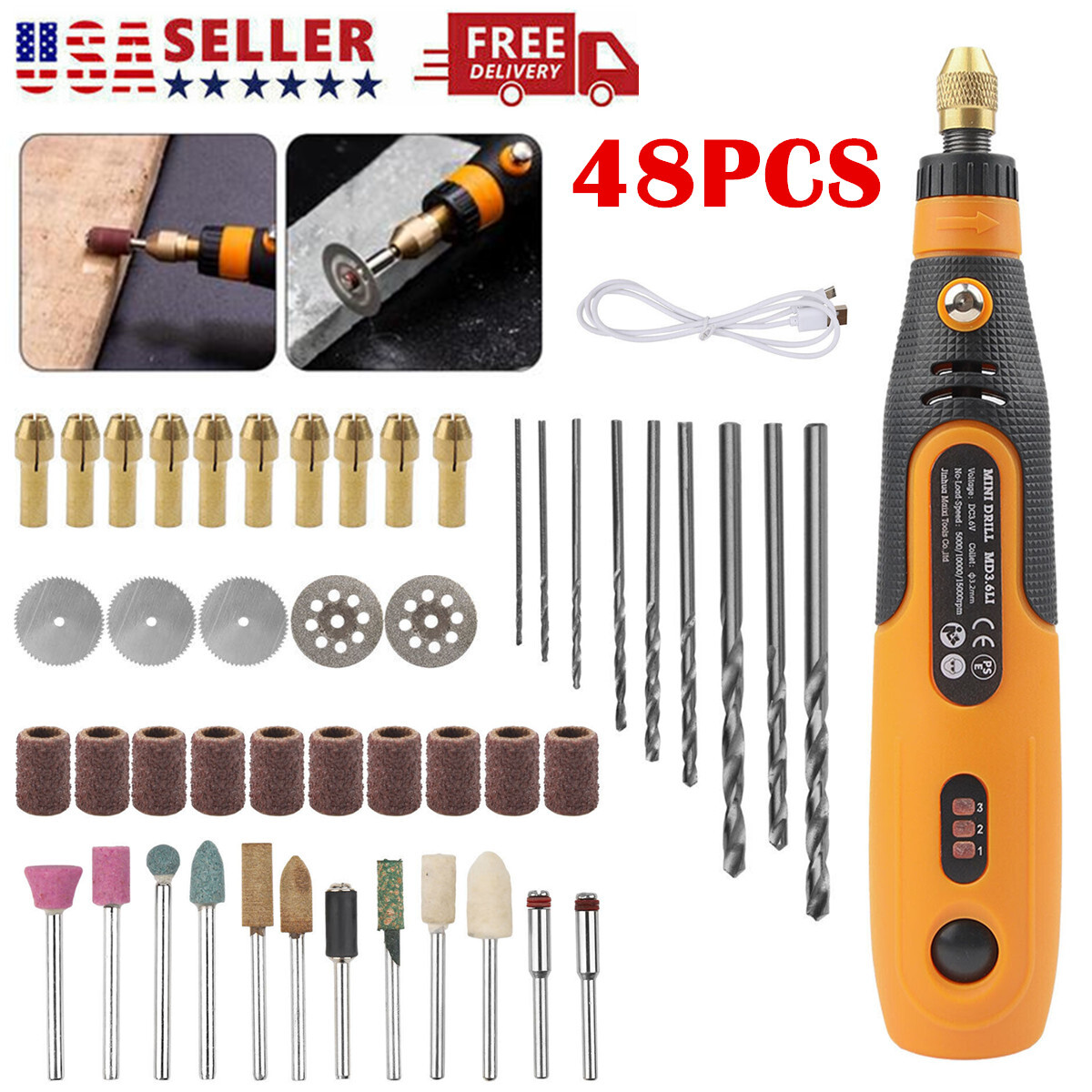 48PCS Abrasive Rotary Tool Accessories Grinding Sanding Cutting Polishing Set US gallery