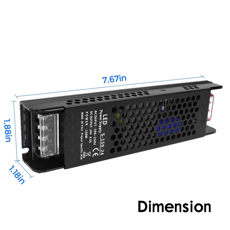 24V 6.5A 150W Universal Regulated Switching Power Supply 100-250V AC to 12V D... gallery