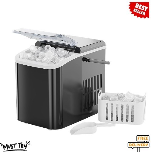 NEW Countertop Ice Maker Portable 26lbs 24H Auto Cleaning Black gallery