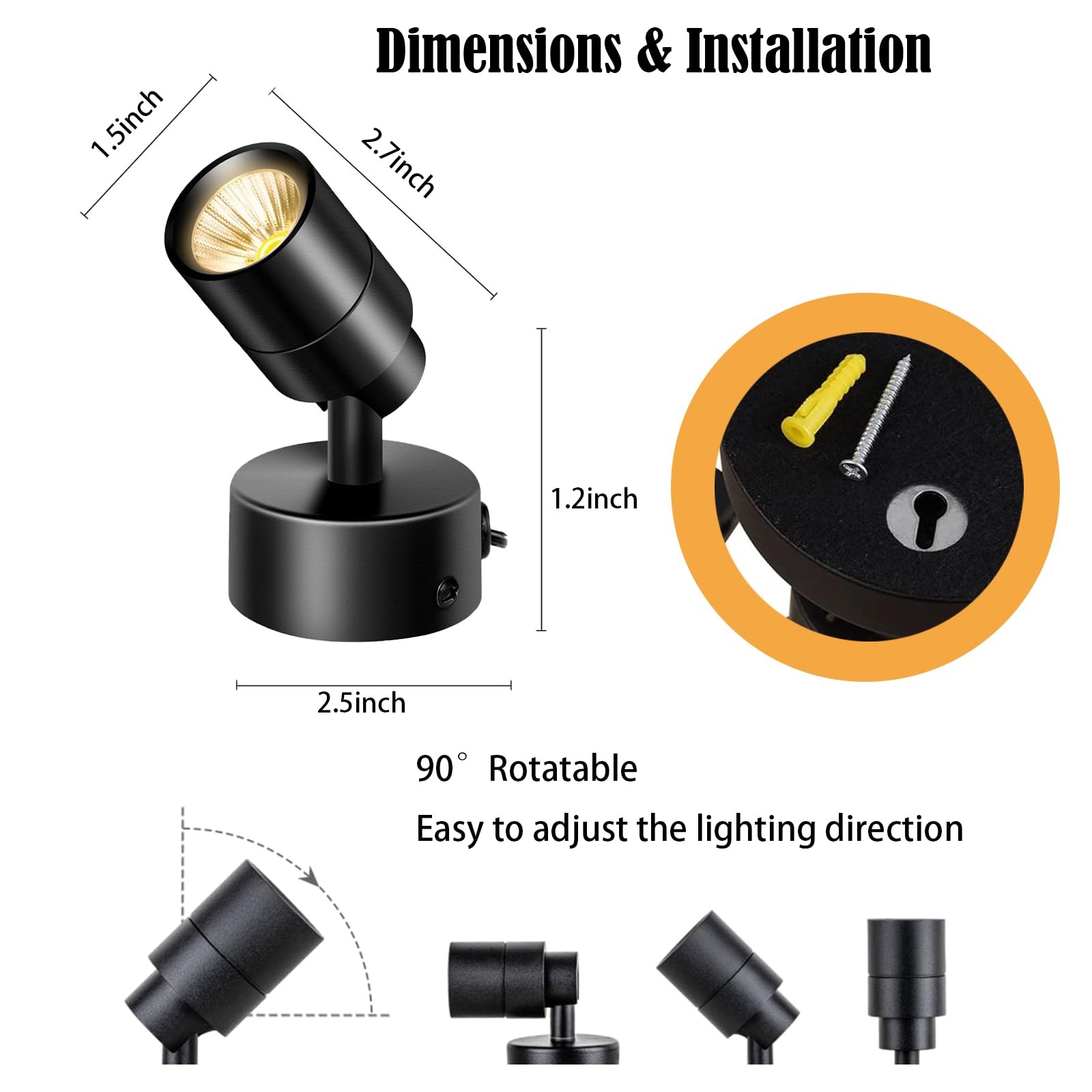 3W LED Indoor Spotlight 3 Colors Floor Uplighting Remote Timer Cord 1 PCS gallery