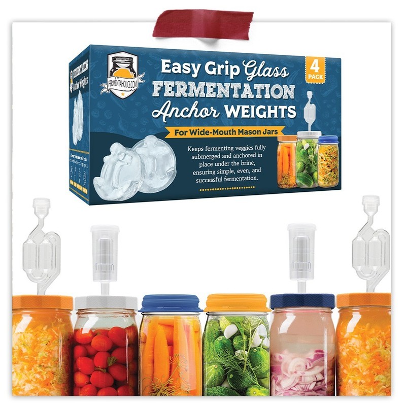 4 Pack Glass Fermentation Weights With Easy Grip Handles gallery