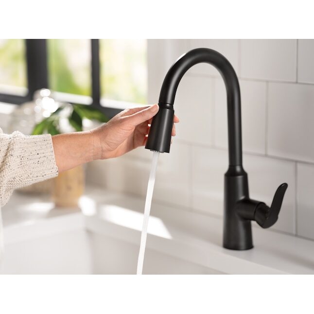 Moen Edwyn Matte Black Single Handle Pull-down Kitchen Faucet w/Sprayer Function gallery