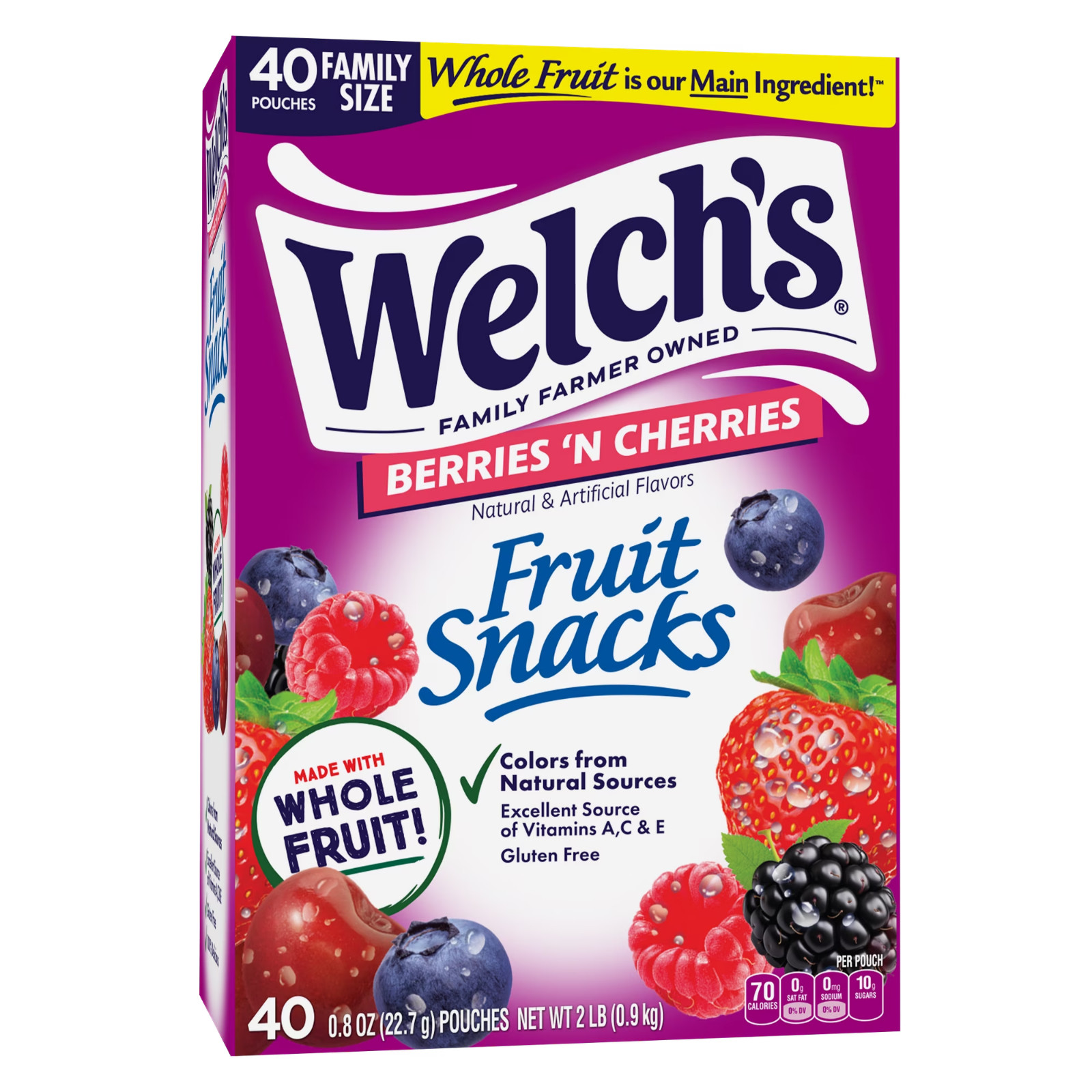 Welch's Fruit Snacks Berries 'n Cherries Gluten-Free Bulk Pack 0.8oz 40 Count gallery