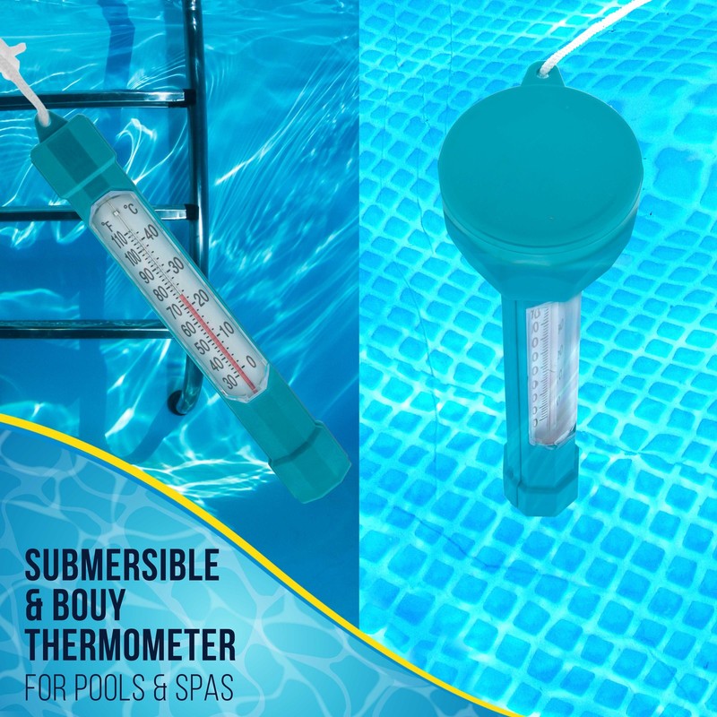 U.S. Pool Supply Teal Floating Buoy Pool Thermometer Jumbo Temperature Display gallery