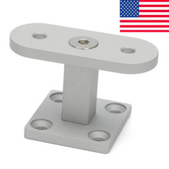 Modern Straight Handrail Hand Rail Support Bracket Aluminum Silver Base Square