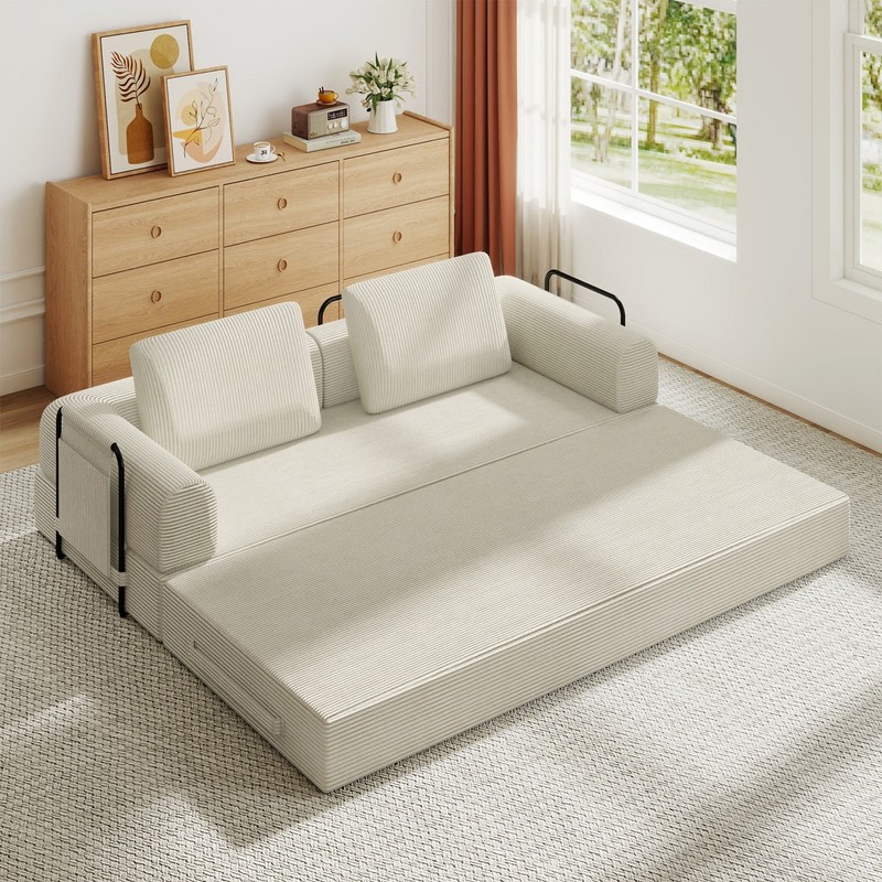 Modern Compression Sofa Folding Sleeper Sofa Bed Floor Couch with Sturdy Frame gallery