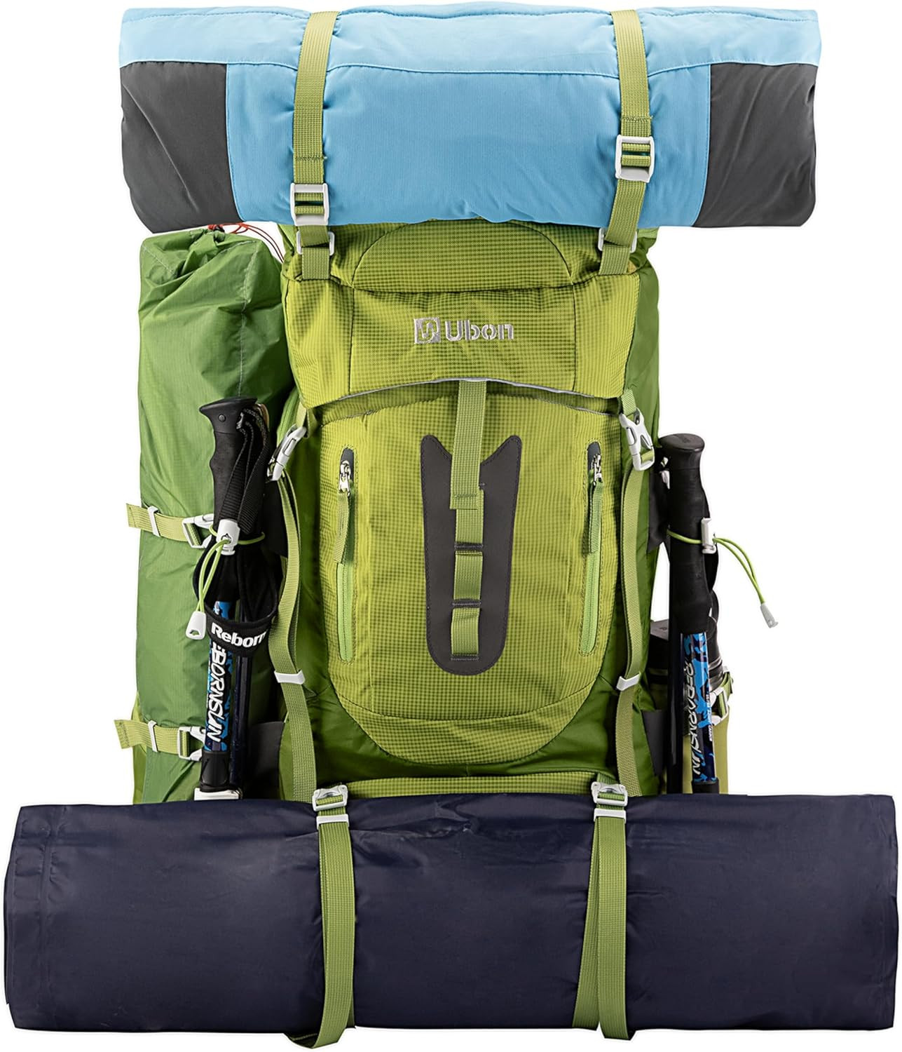 60L Internal Frame Hiking Backpack Waterproof Camping Backpack with Rain Cover 2