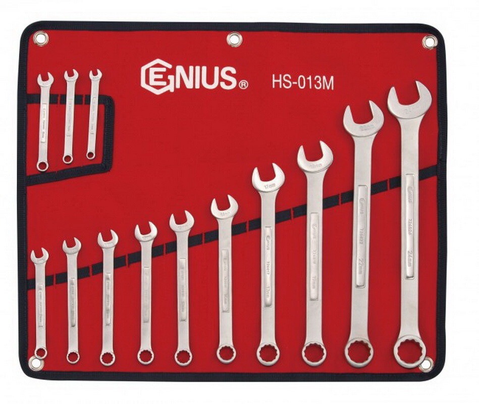 Genius Tools 16 Piece Metric Combination Wrench (Matte Finish) - HS-016M