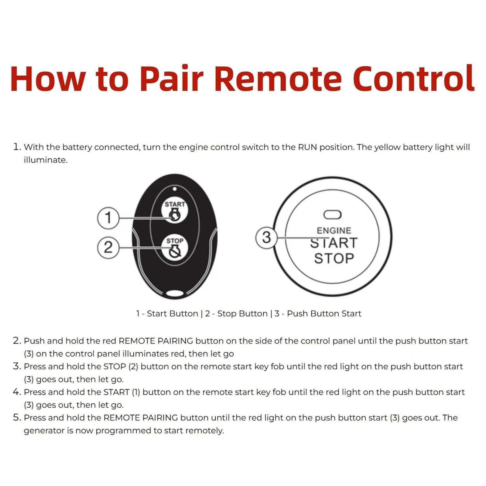 Remote Control Key Fob for Champion 3500/4000 Watts Non-Inverter Generator 46539 gallery