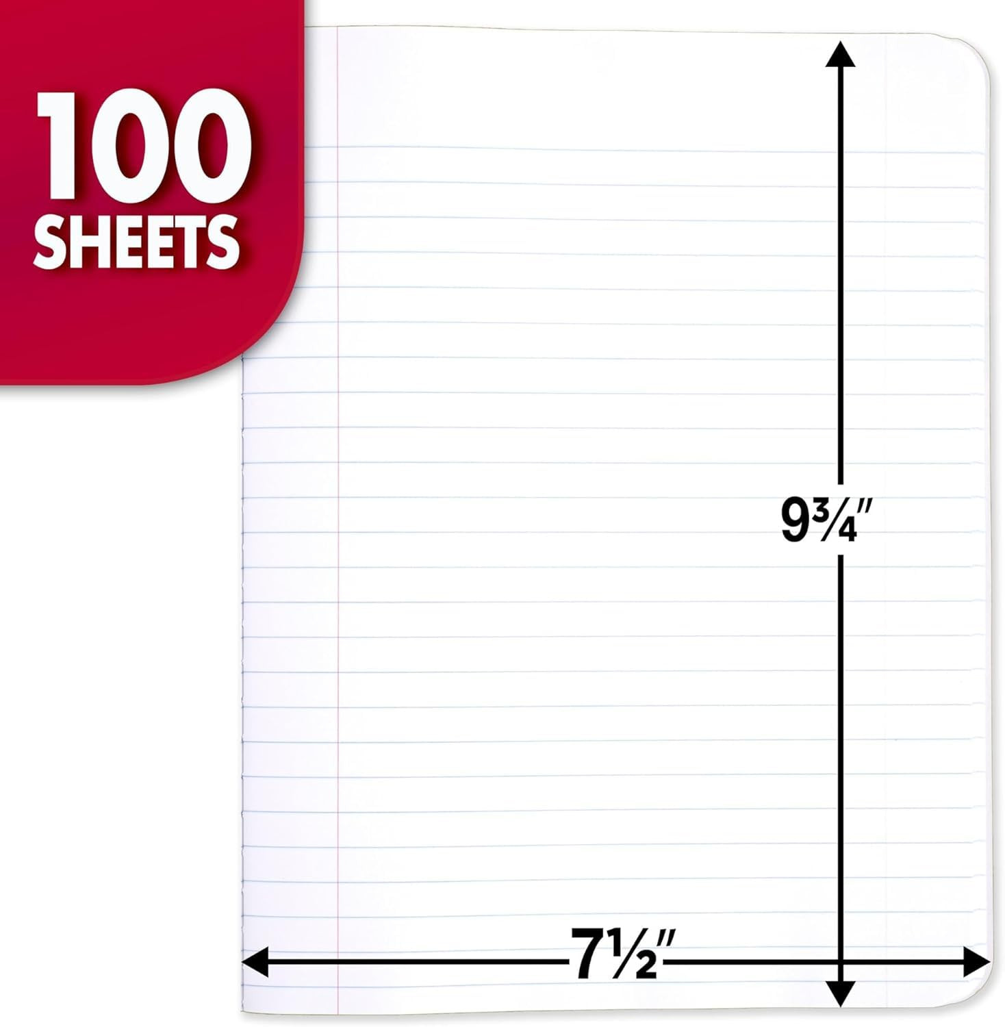 Composition Notebook, Wide Ruled Paper, 7-1/2" x 9-3/4", 100 Sheets, Black Marbl gallery