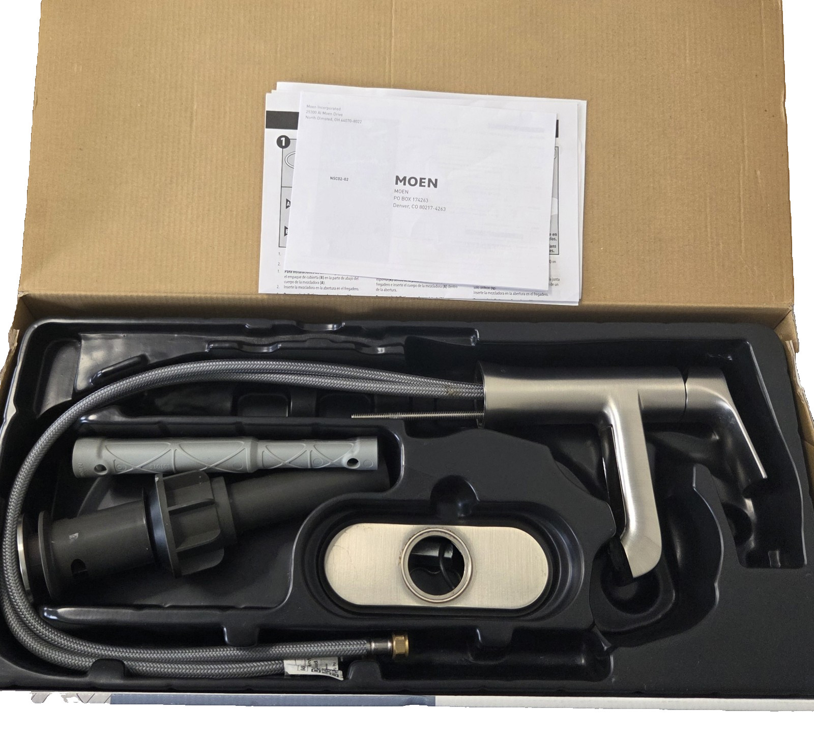 Moen Ellicott Single Handle Bathroom Faucet Brushed Nickel 84632SRN Used w/Drain gallery