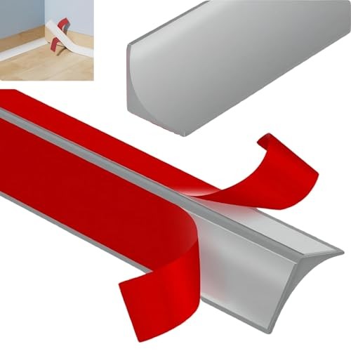 Grey Flexible Quarter Round Molding Trim Peel and Stick,118in Self Grey 3m gallery