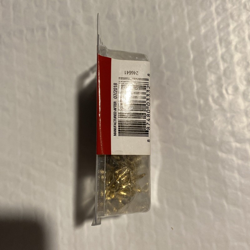 100 Pack 5/8” Cup Hooks Brass Plated gallery