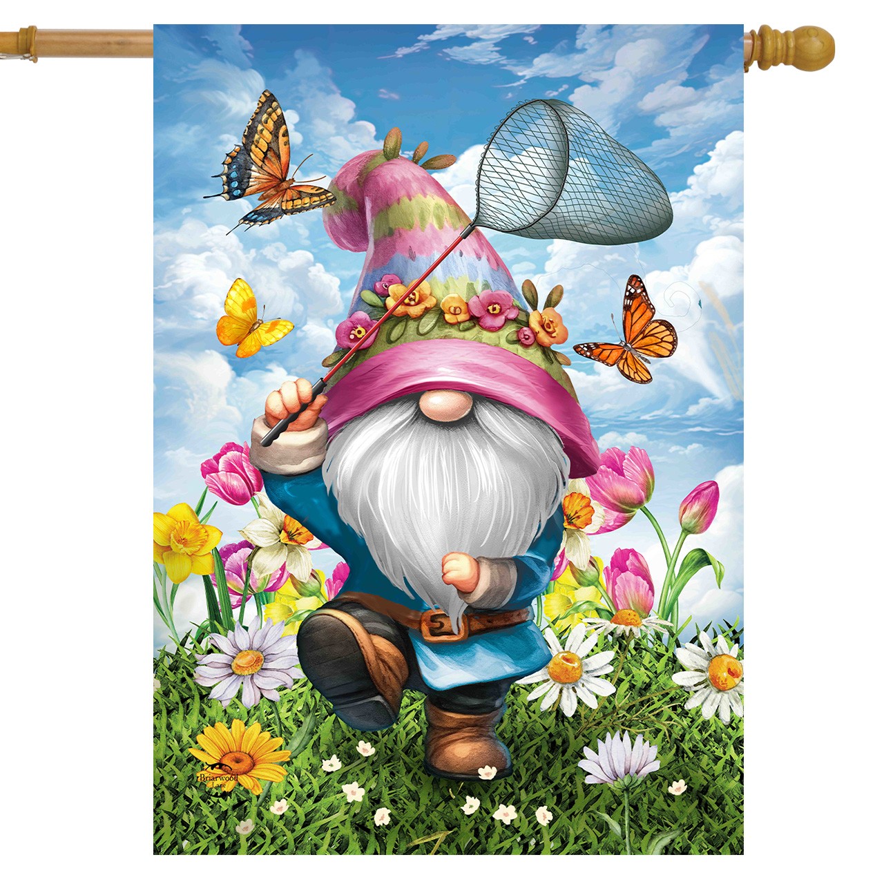 Briarwood Lane Springtime Gnome House Flag gallery