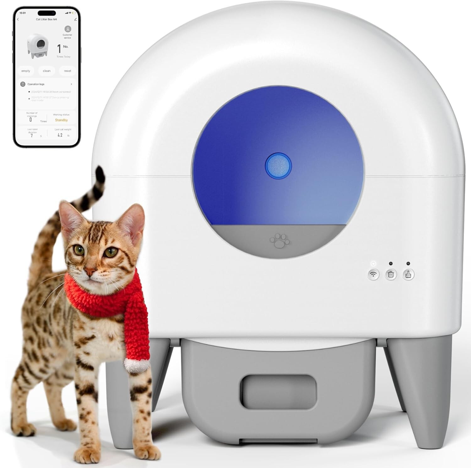 Automatic Smart Self-Cleaning Cat Litter Box Large Capacity for Cats App Control gallery